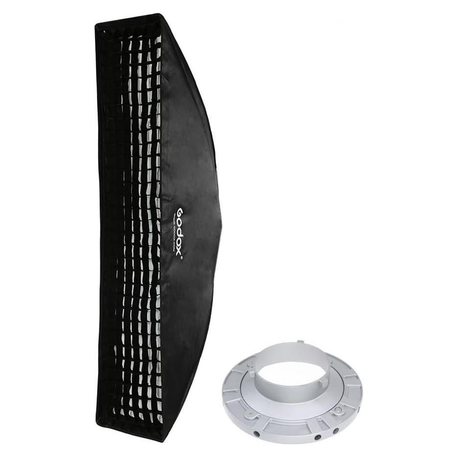 Godox 12"x47" / 30x120cm Strip Beehive Honeycomb Grid Softbox with Bowens Mount Speedring for Studio Flash Strobe Lighting