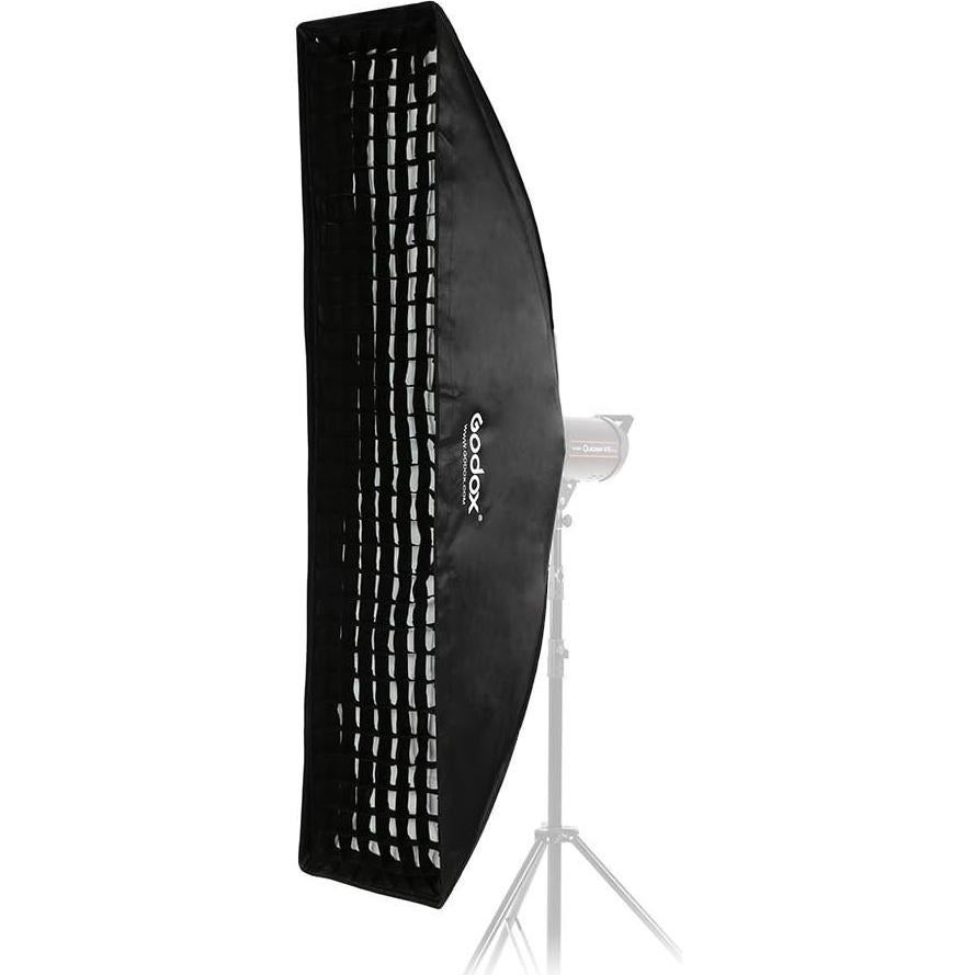 Godox 12"x47" / 30x120cm Strip Beehive Honeycomb Grid Softbox with Bowens Mount Speedring for Studio Flash Strobe Lighting