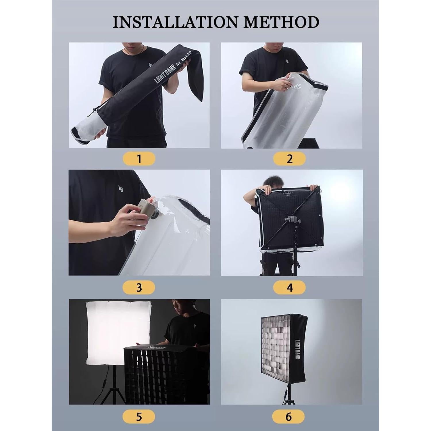 Caja Suave Inflable Inteligente Softbox 1.36kg 2x2ft Rápida