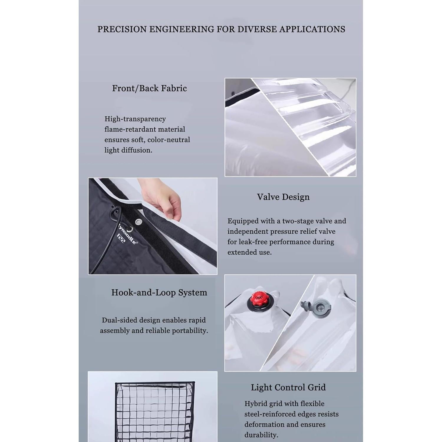 Caja Suave Inflable Inteligente Softbox 1.36kg 2x2ft Rápida