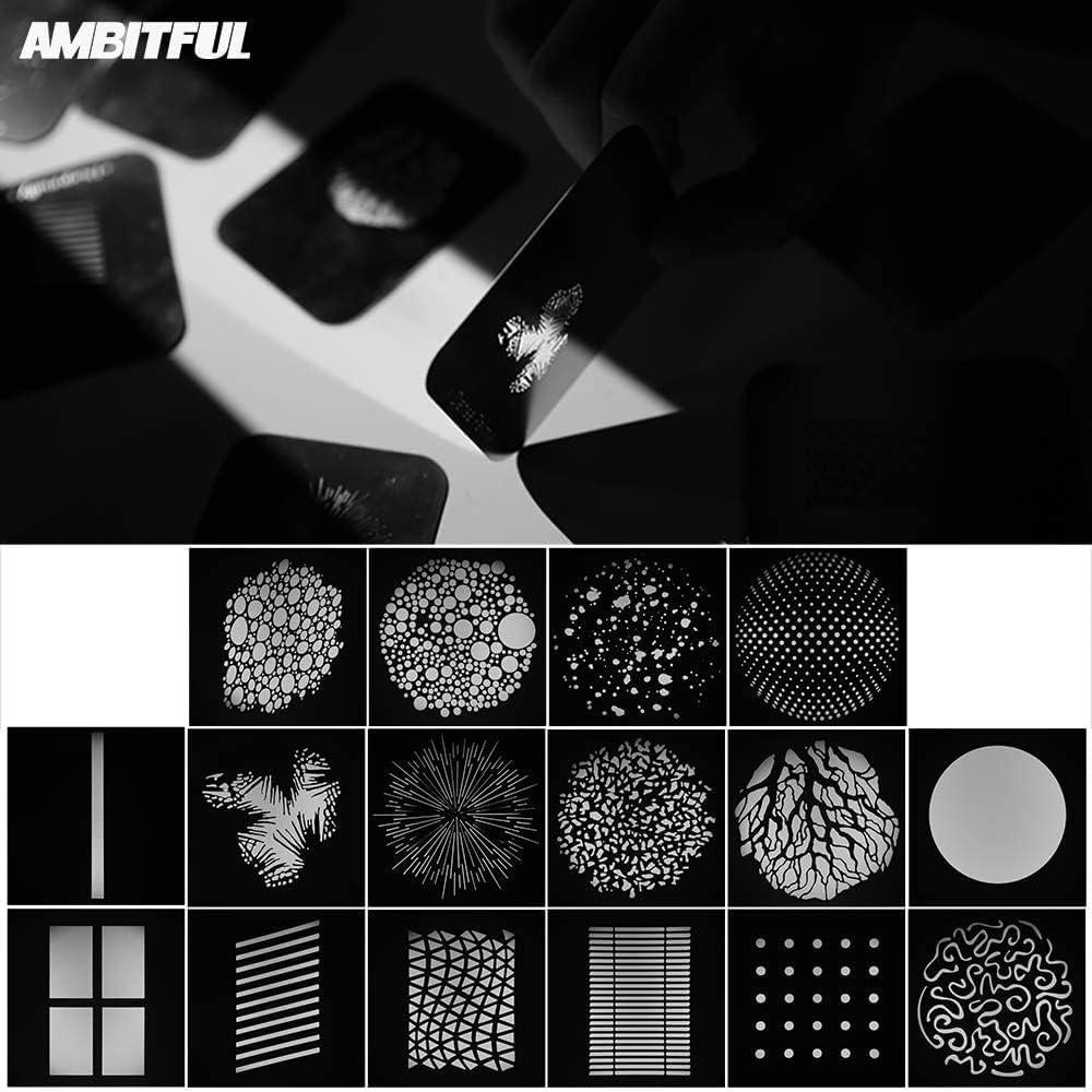 Cilindro de Luz Óptica AMBITFUL AL-16 con Filtros y Gobos