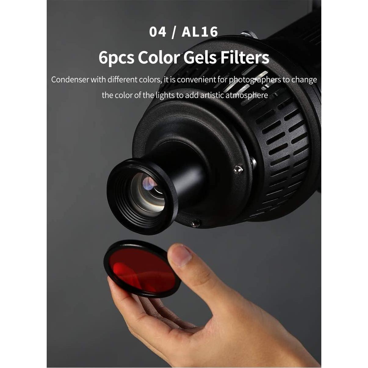 Cilindro de Luz Óptica AMBITFUL AL-16 con Filtros y Gobos