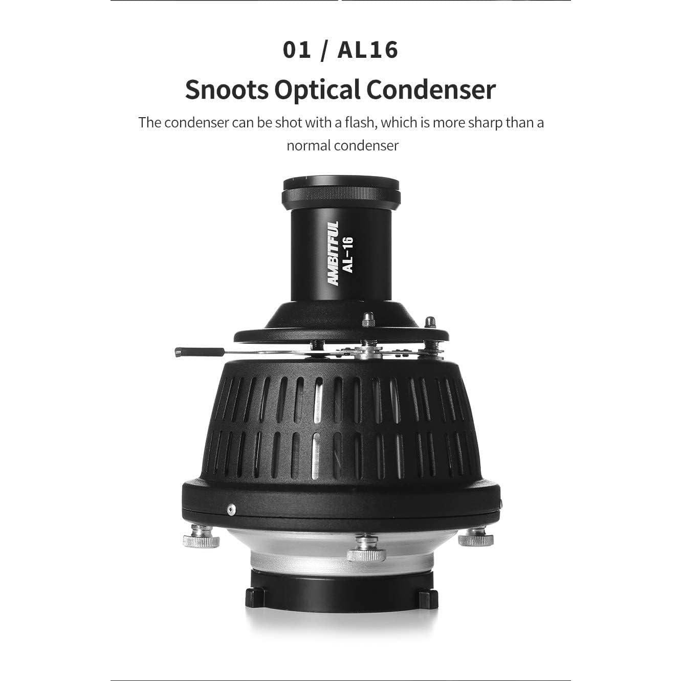 Cilindro de Luz Óptica AMBITFUL AL-16 con Filtros y Gobos