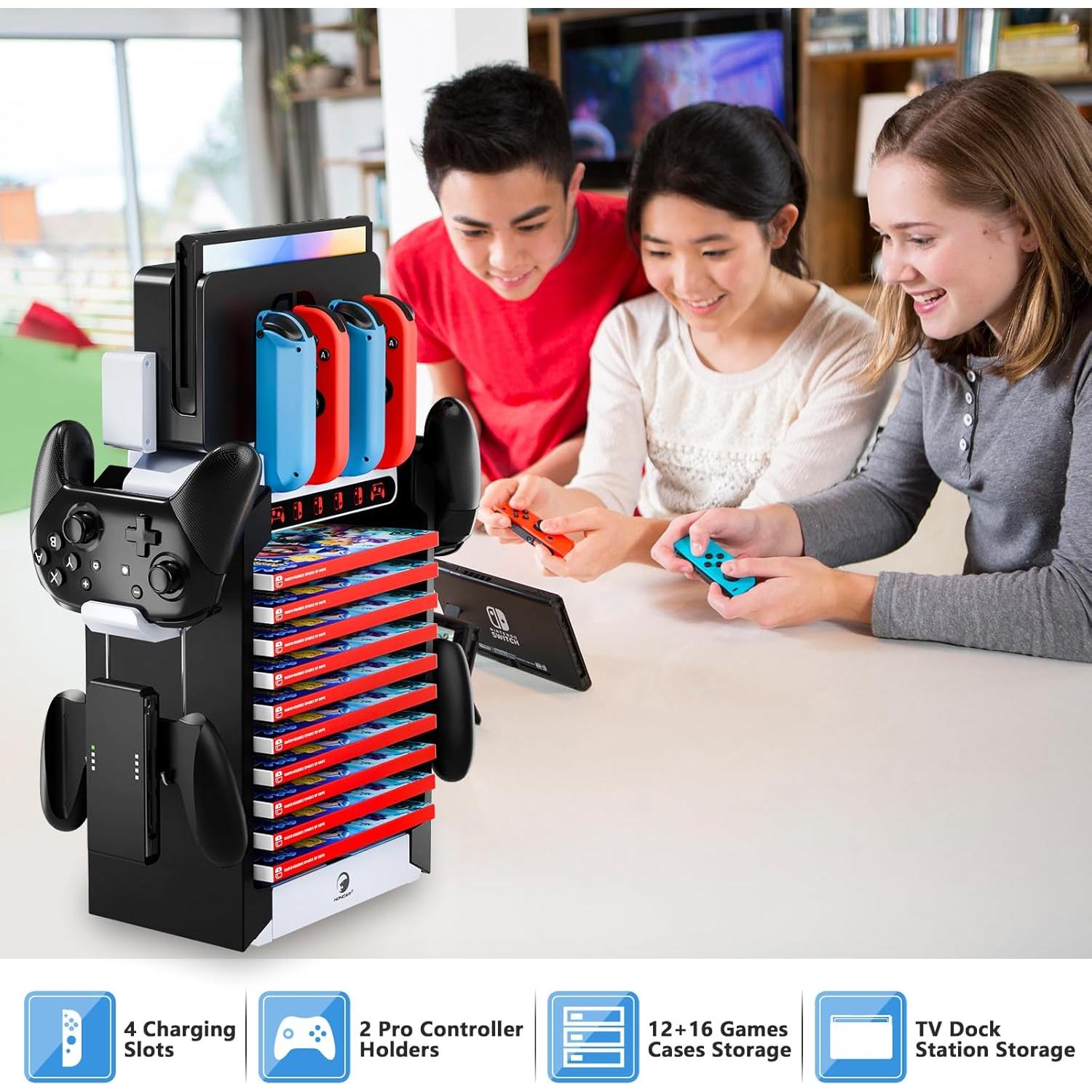 Estación Organizadora HONCAM para Nintendo Switch con Cargador