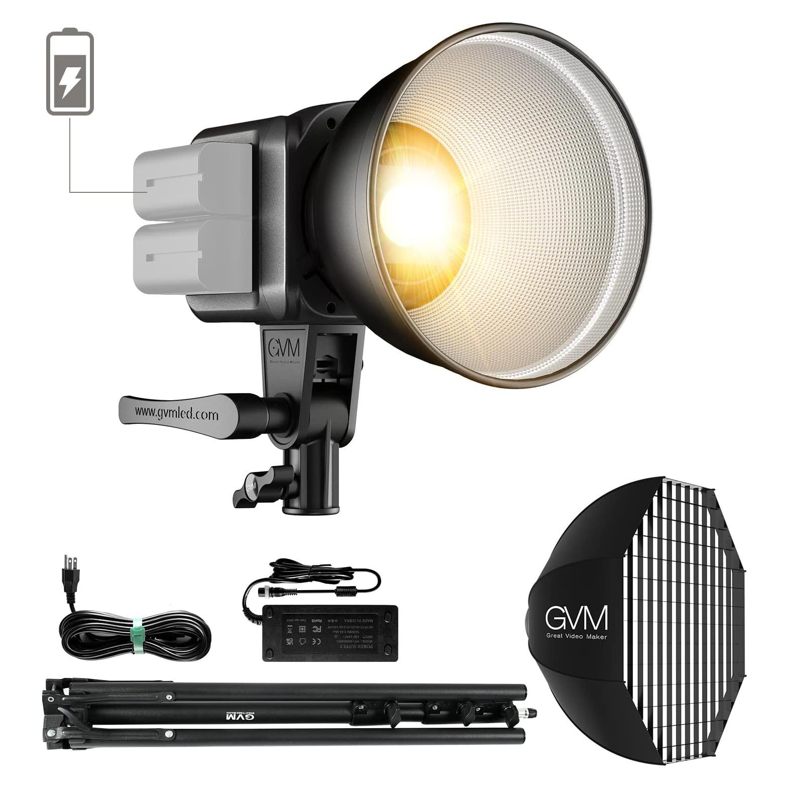 Kit de Luz de Video Bi-Color GVM 80W con Softbox y Soporte