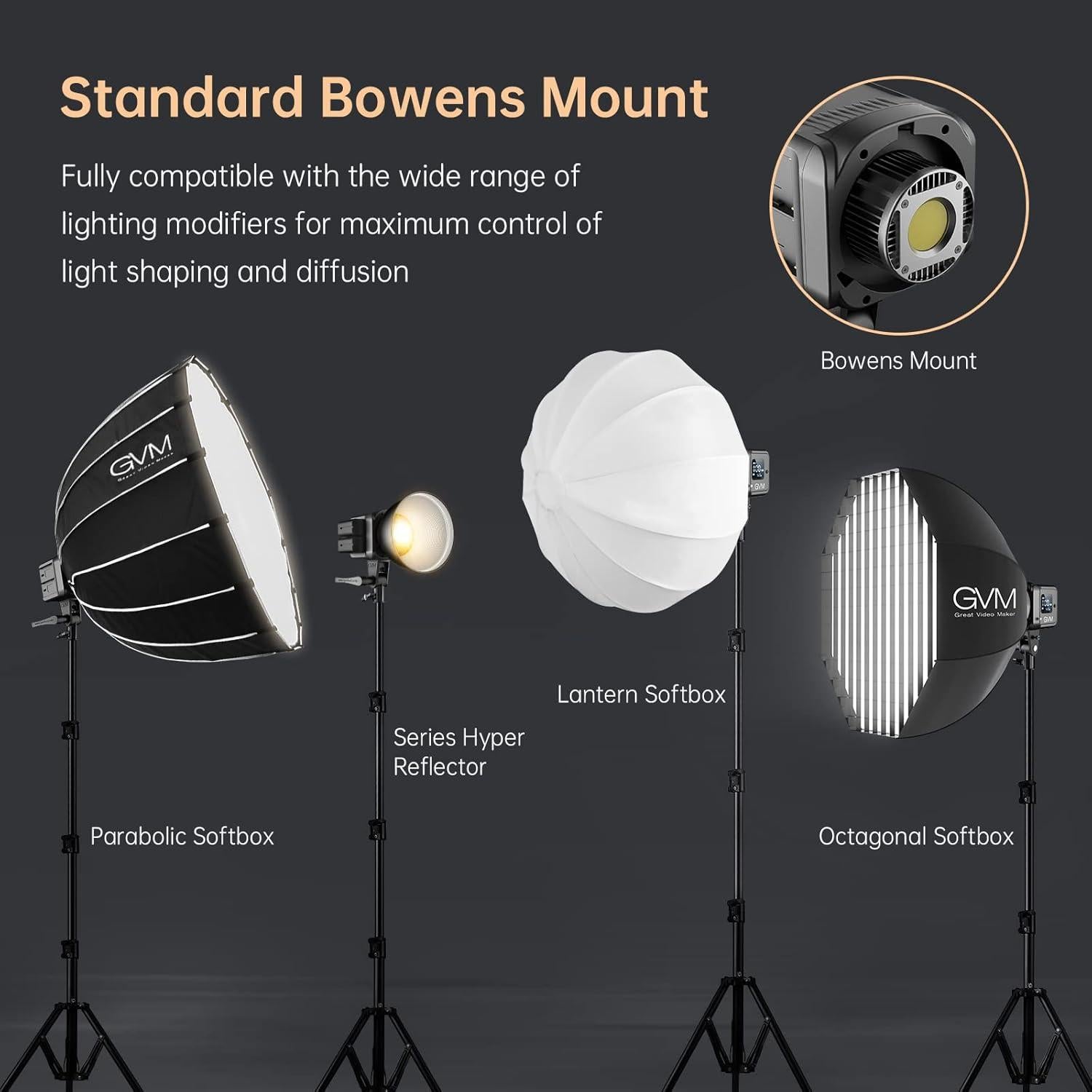 Kit de Luz de Video Bi-Color GVM 80W con Softbox y Soporte
