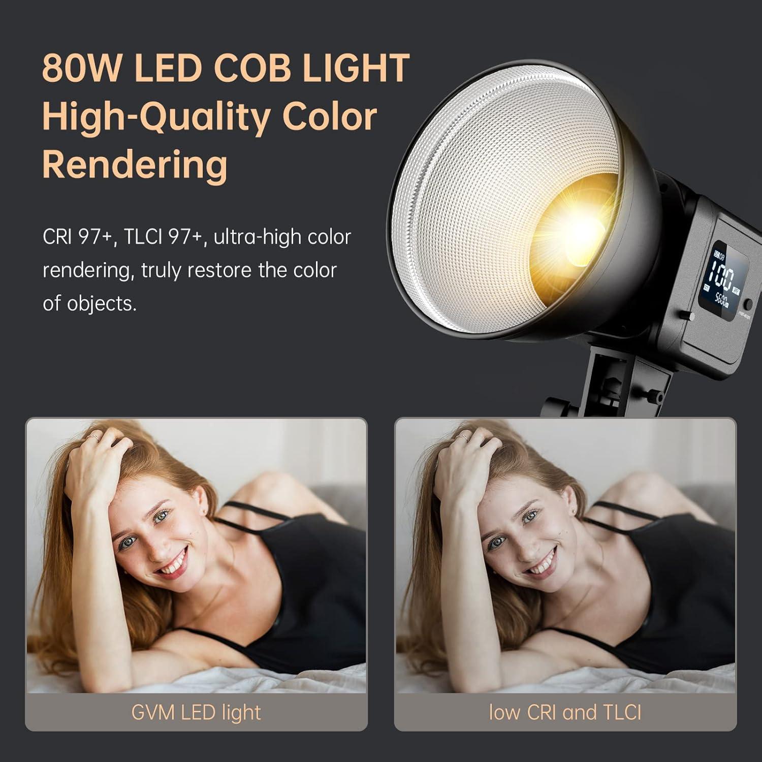 Kit de Luz de Video Bi-Color GVM 80W con Softbox y Soporte