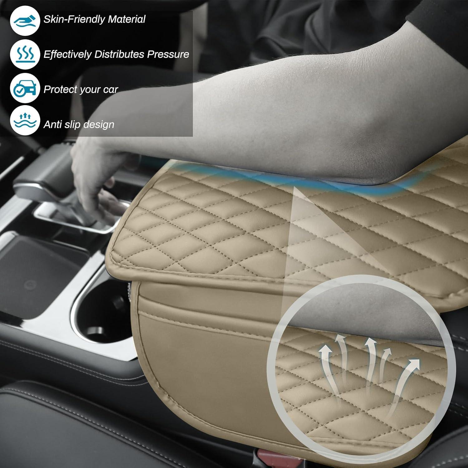 Cubierta de Consola Central Ouzorp Beige con Almacenamiento