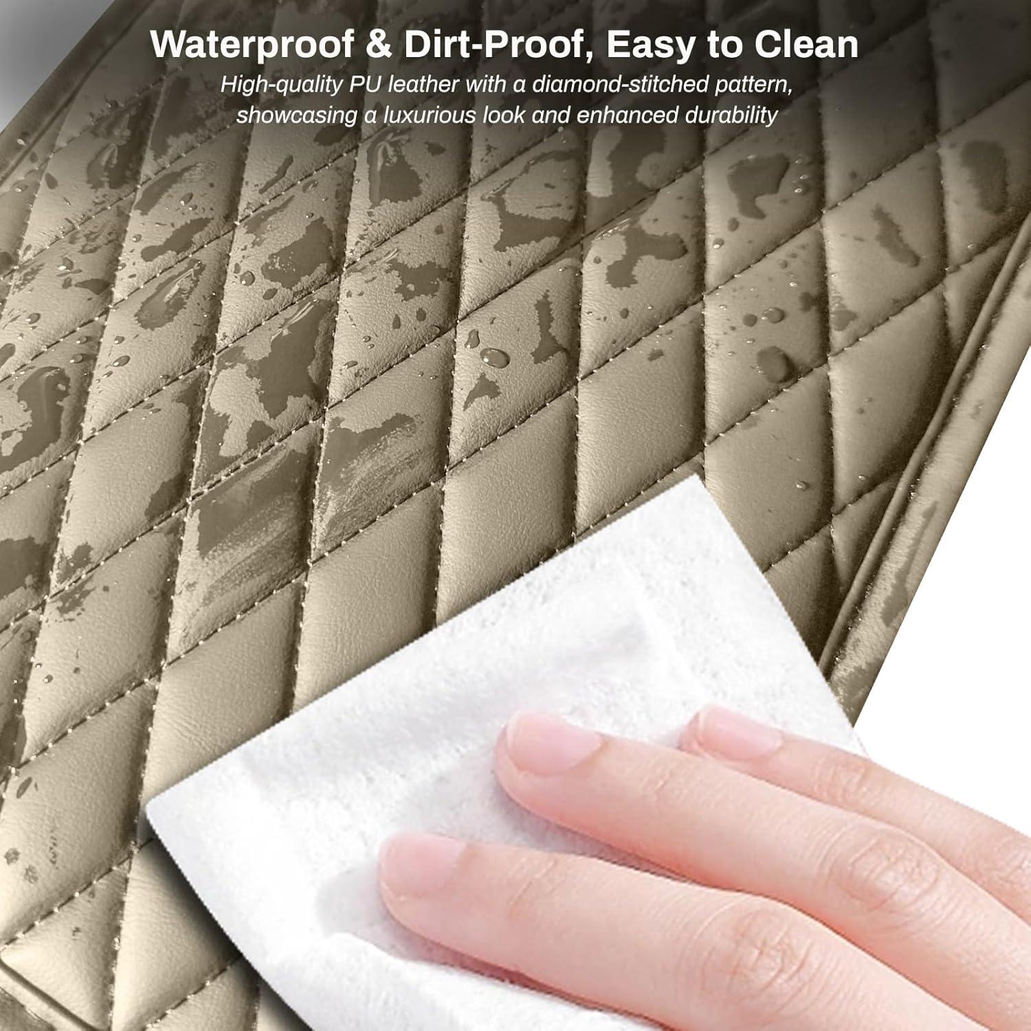 Cubierta de Consola Central Ouzorp Beige con Almacenamiento