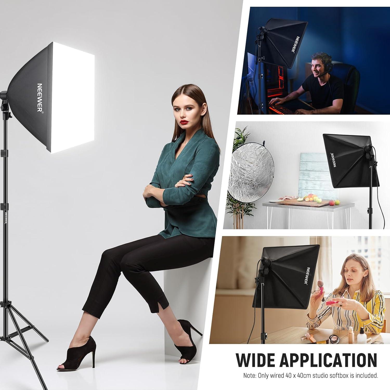 Softbox NEEWER 40x40cm con Socket E26 y Difusor Blanco