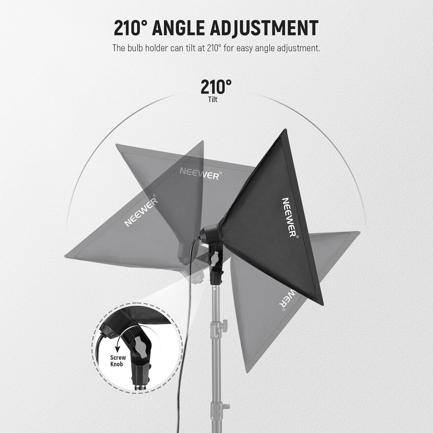 Softbox NEEWER 40x40cm con Socket E26 y Difusor Blanco