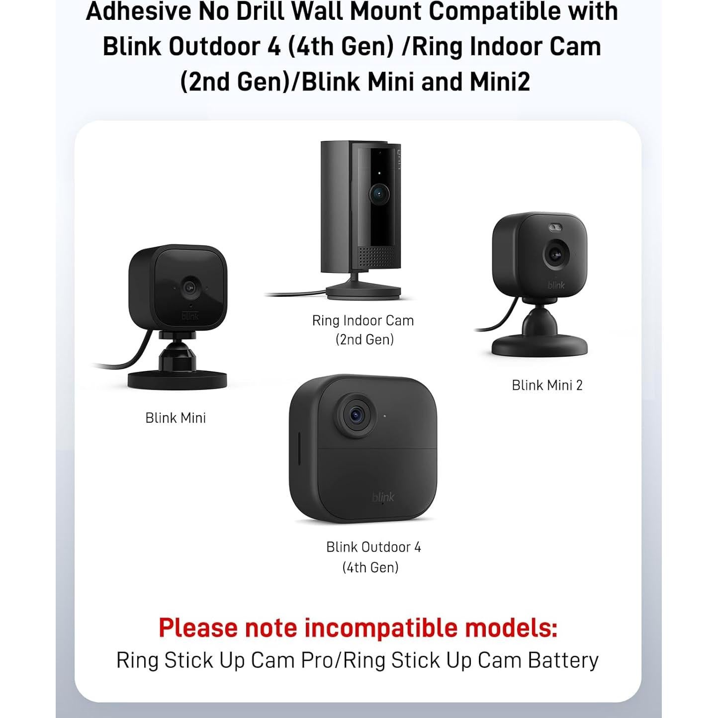 Paquete de 3 Soportes Adhesivos para Cámara Blink ZHANDEYUA