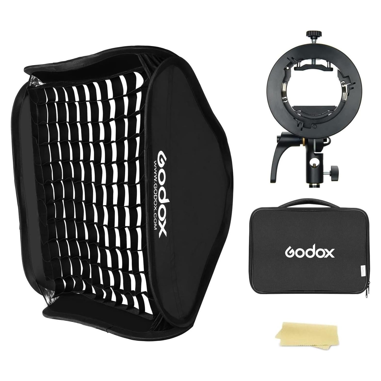 Softbox Godox 80cm Plegable con Soporte S2 y Rejilla Panal