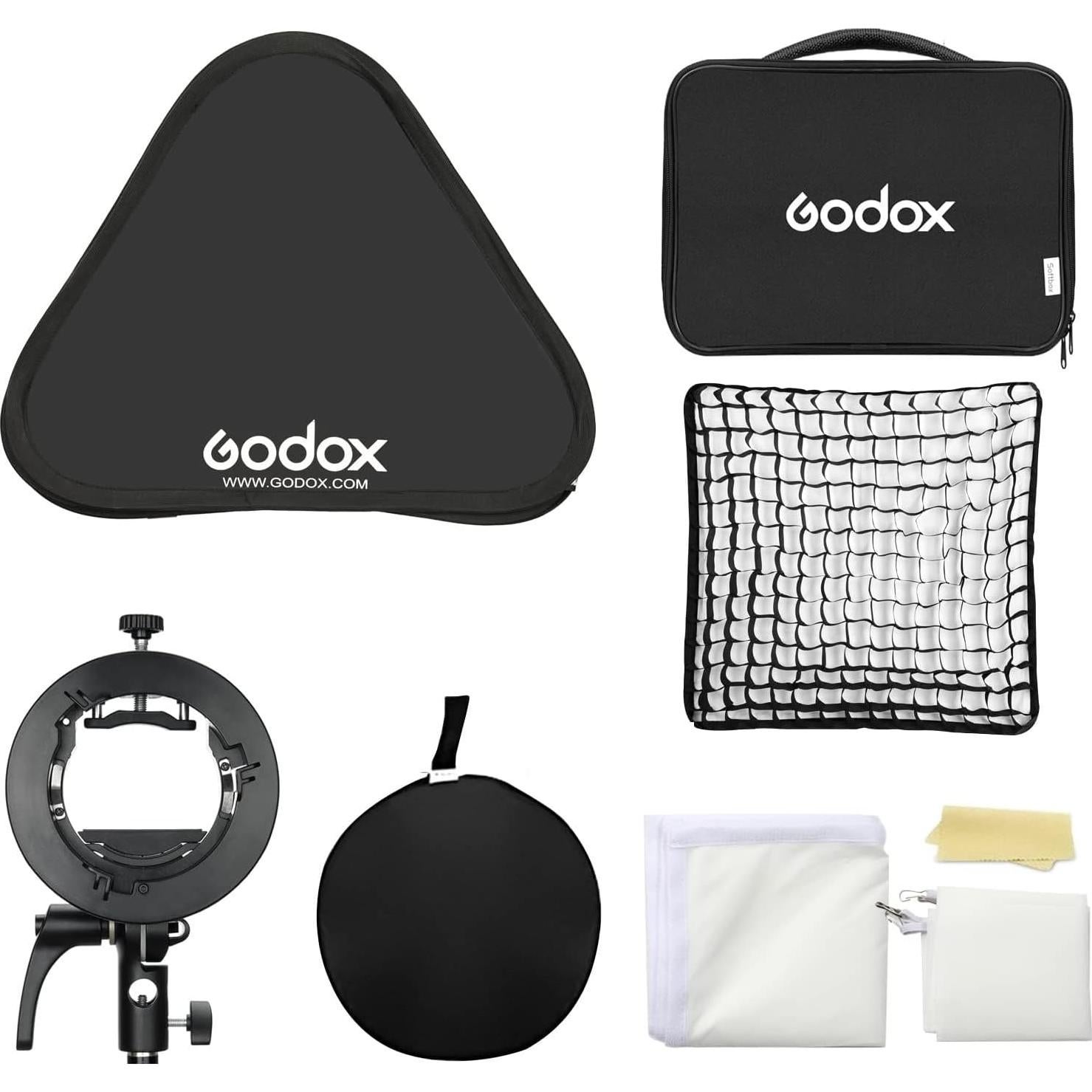 Softbox Godox 80cm Plegable con Soporte S2 y Rejilla Panal