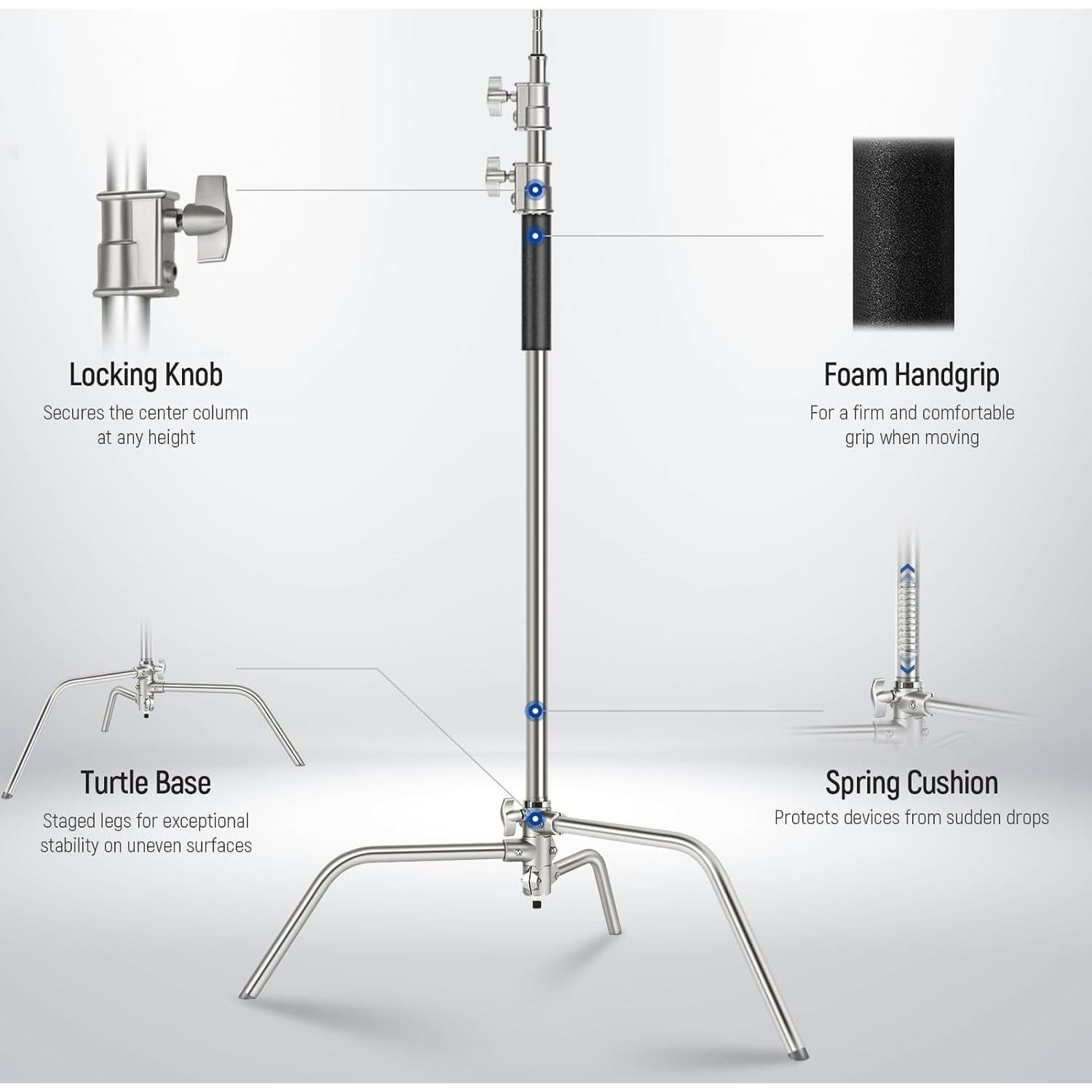 Soporte C NEEWER de Acero Inoxidable 320cm con Brazo Boom
