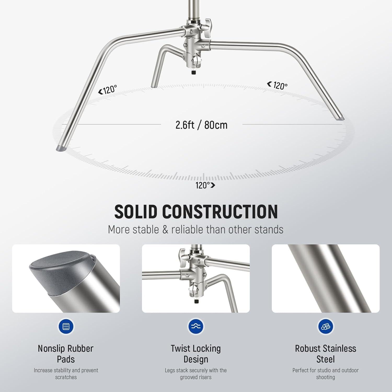 Soporte C NEEWER de Acero Inoxidable 320cm con Brazo Boom