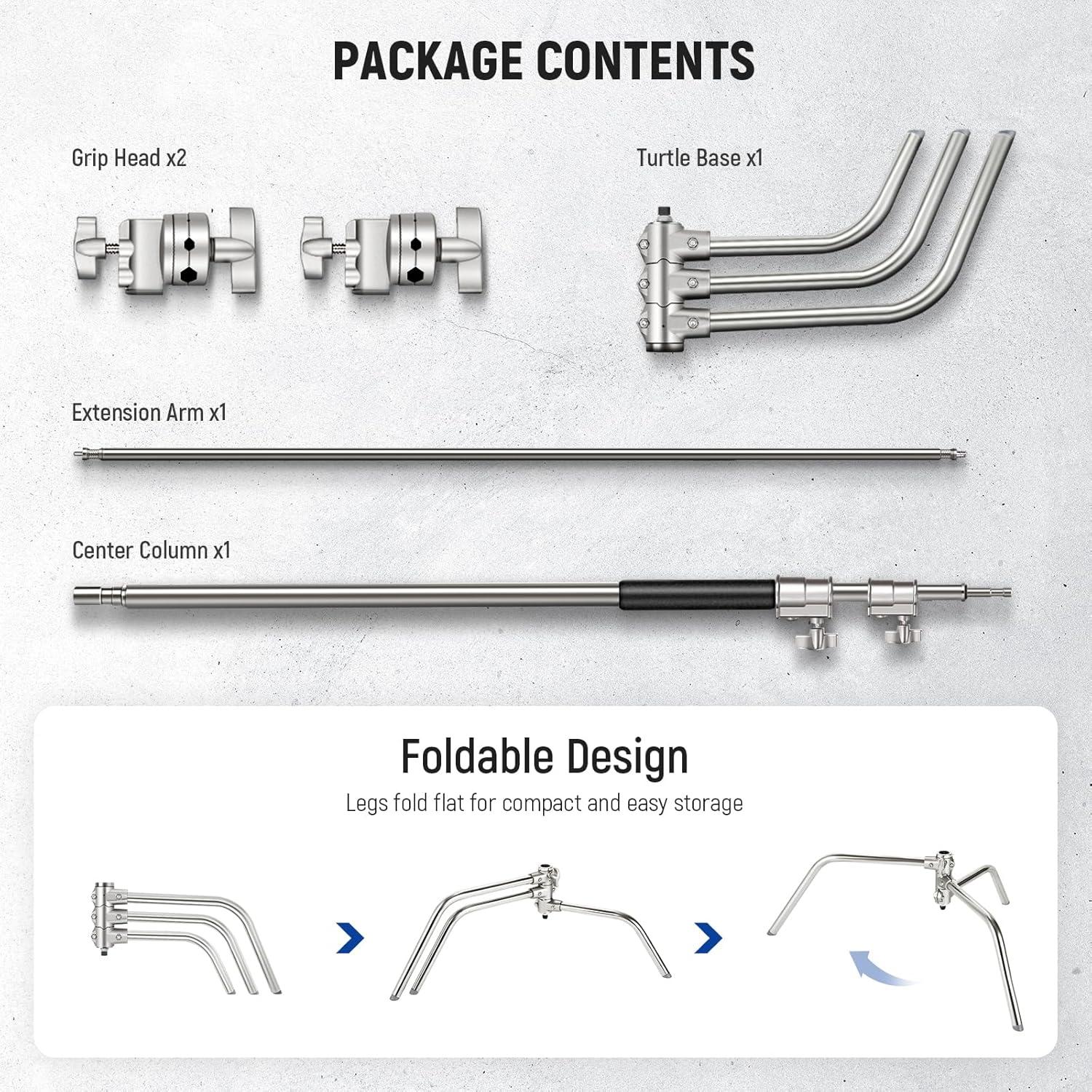 Soporte C NEEWER de Acero Inoxidable 320cm con Brazo Boom