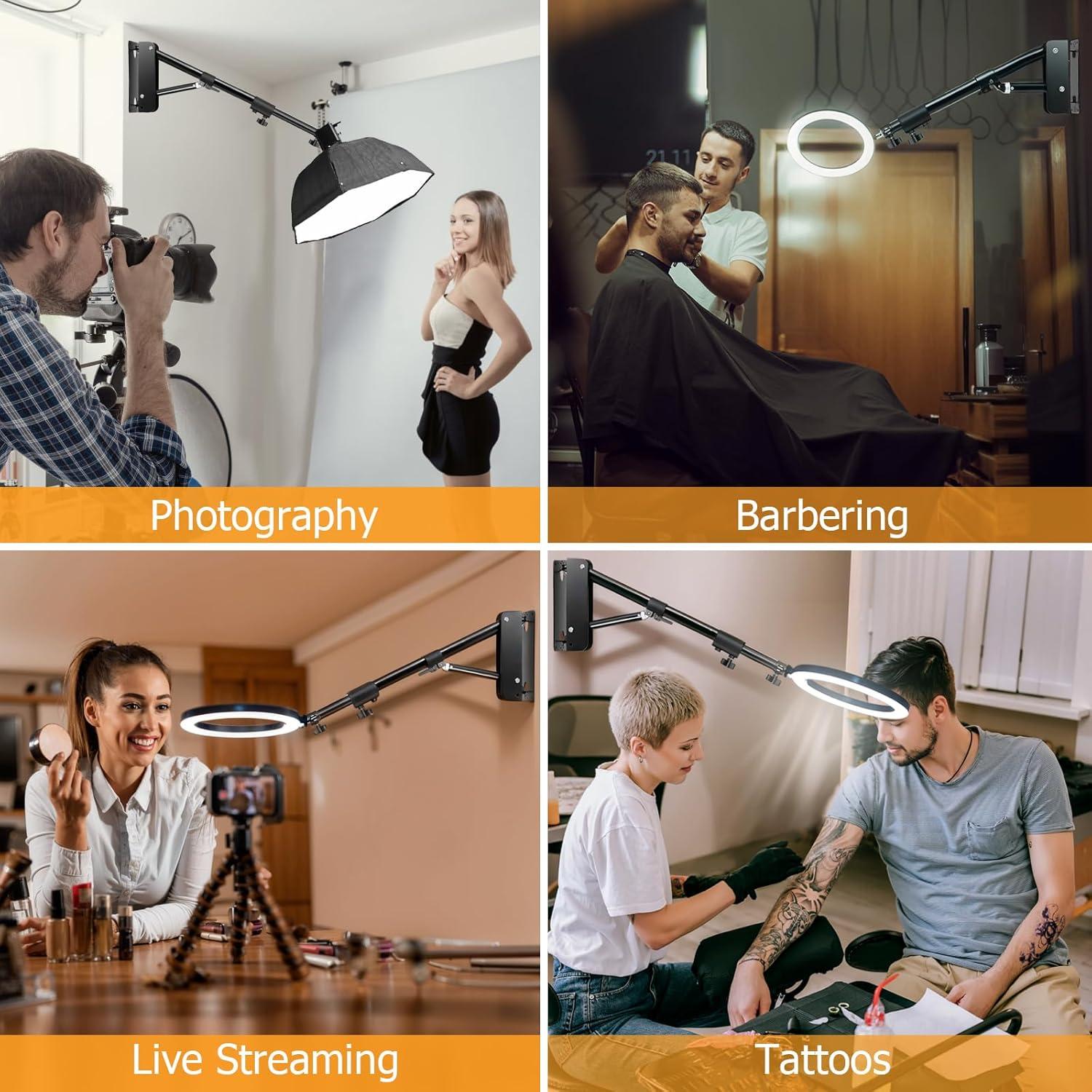 Soporte de Pared para Anillo de Luz MACTREM 182cm Ajustable