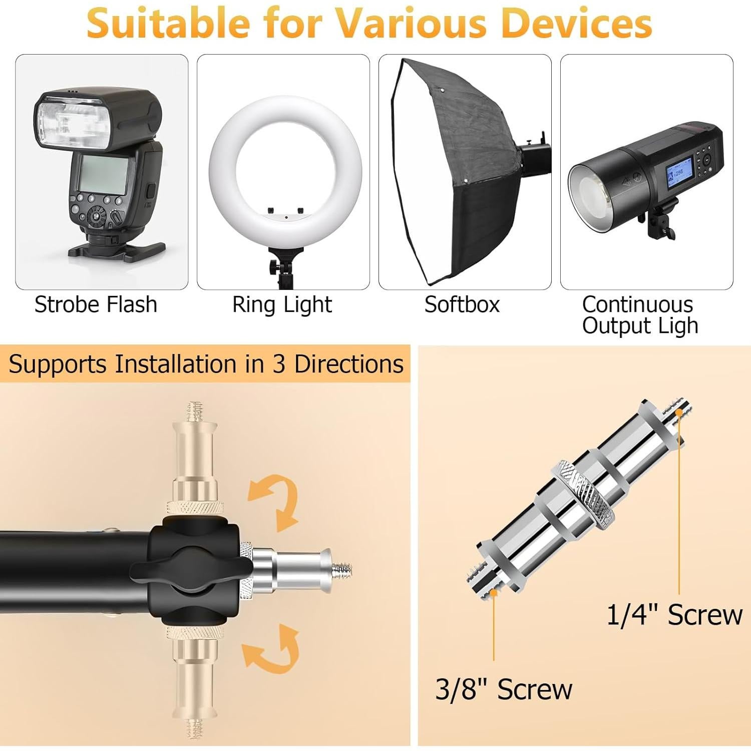 Soporte de Pared para Anillo de Luz MACTREM 182cm Ajustable
