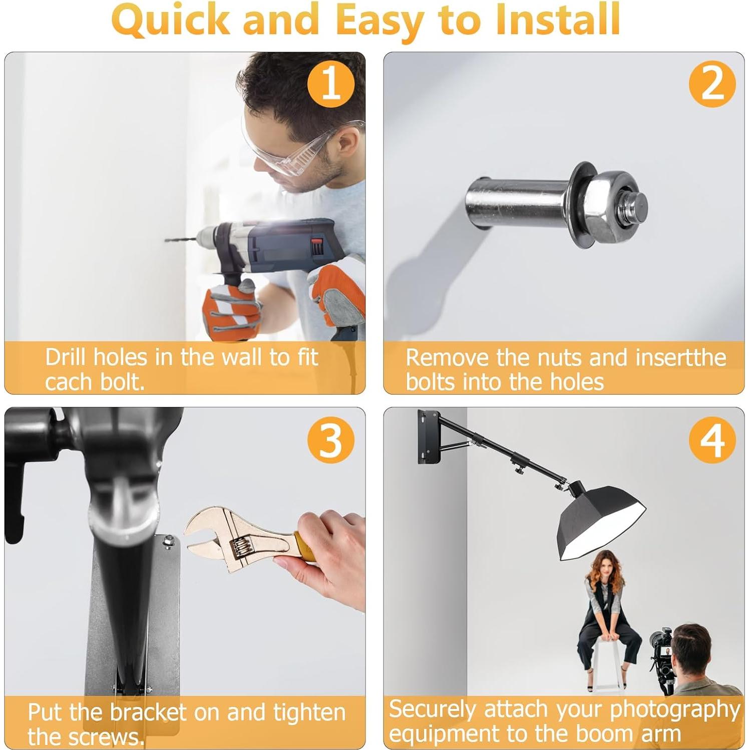 Soporte de Pared para Anillo de Luz MACTREM 182cm Ajustable