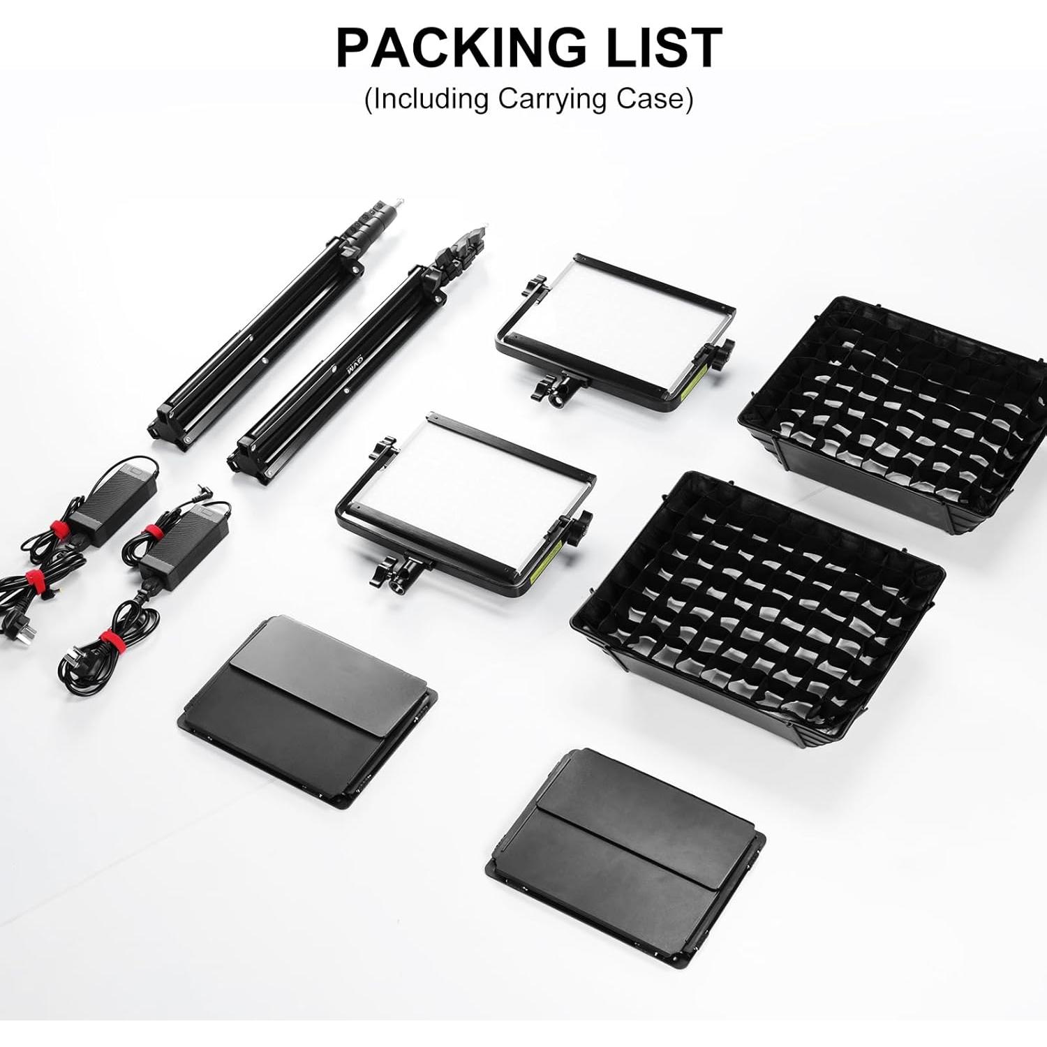 Kit de Iluminación Fotográfica GVM 880RS con 2 Softboxes 60W