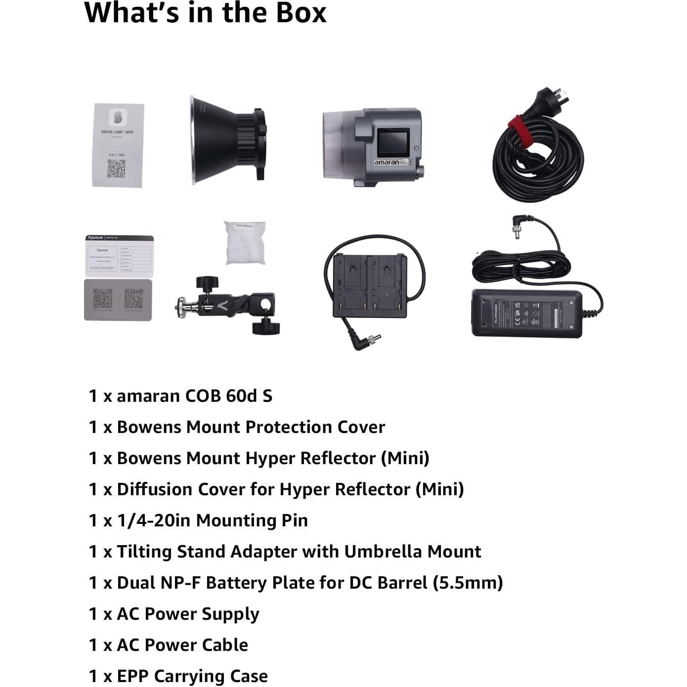 Aputure amaran 60dS Luz LED 65W con Montura Bowens y App