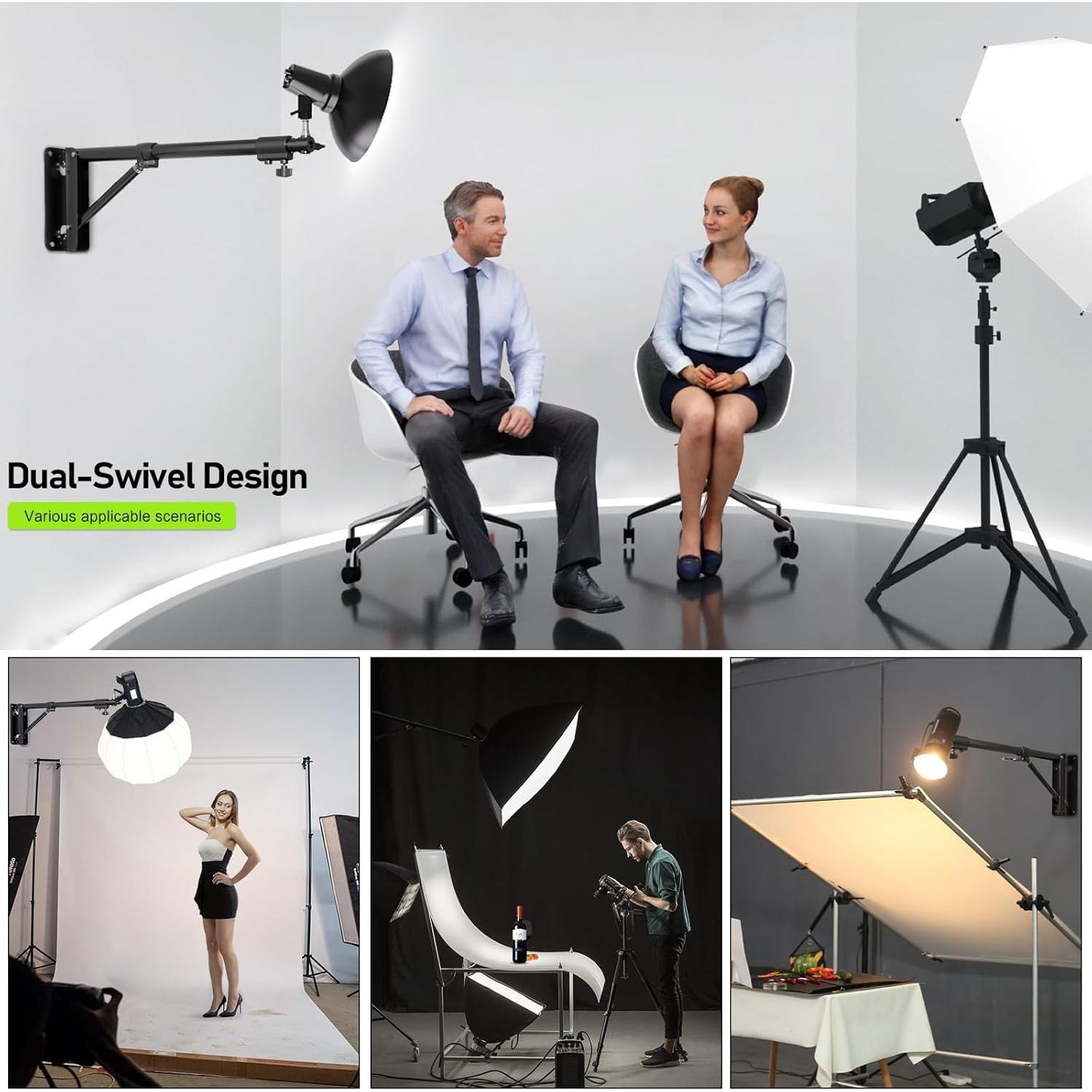 Soporte de Luz de Anillo Altson A130 - Brazo Pared 130cm Ajustable