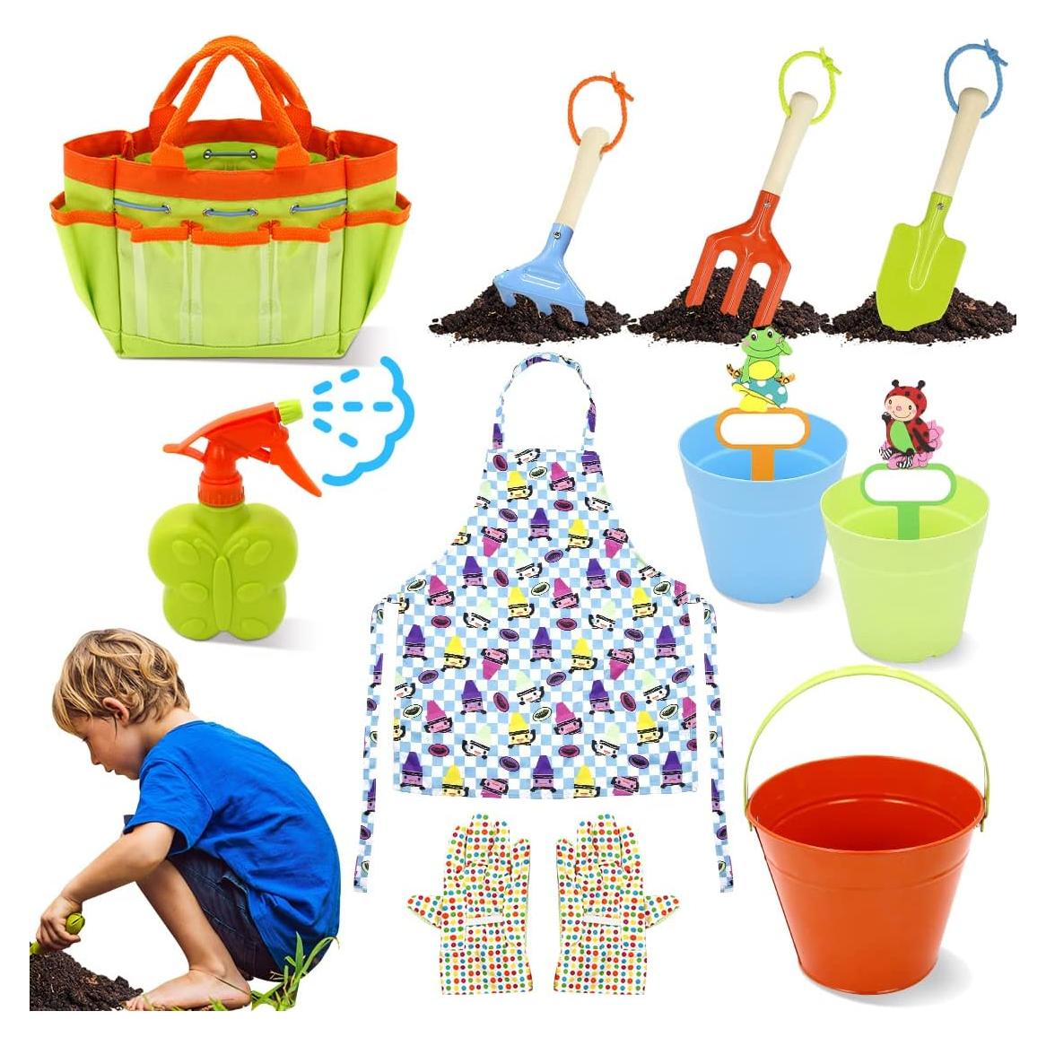 Juego de Jardinería para Niños Homegician 12 Piezas Verde