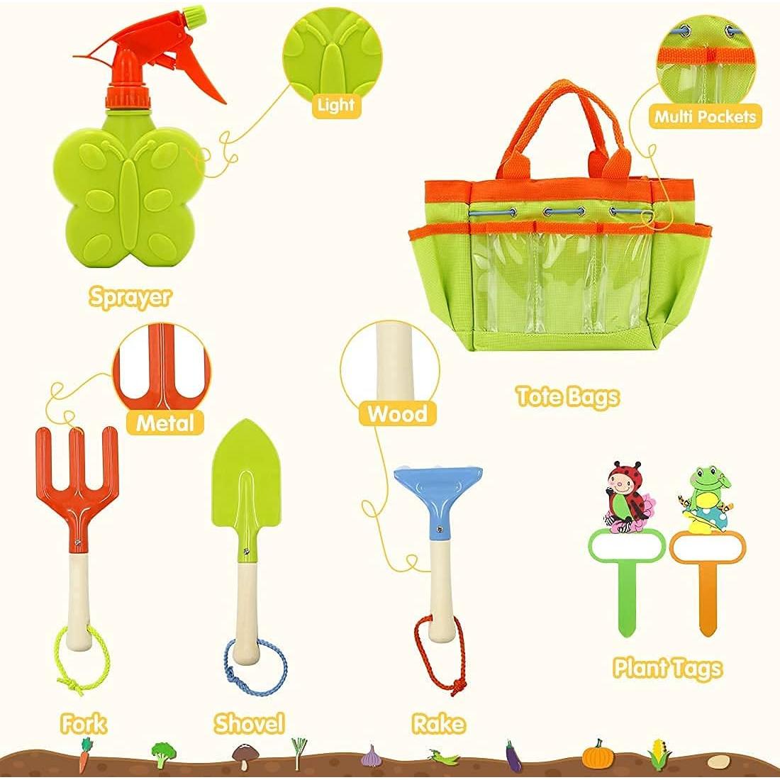 Juego de Jardinería para Niños Homegician 12 Piezas Verde