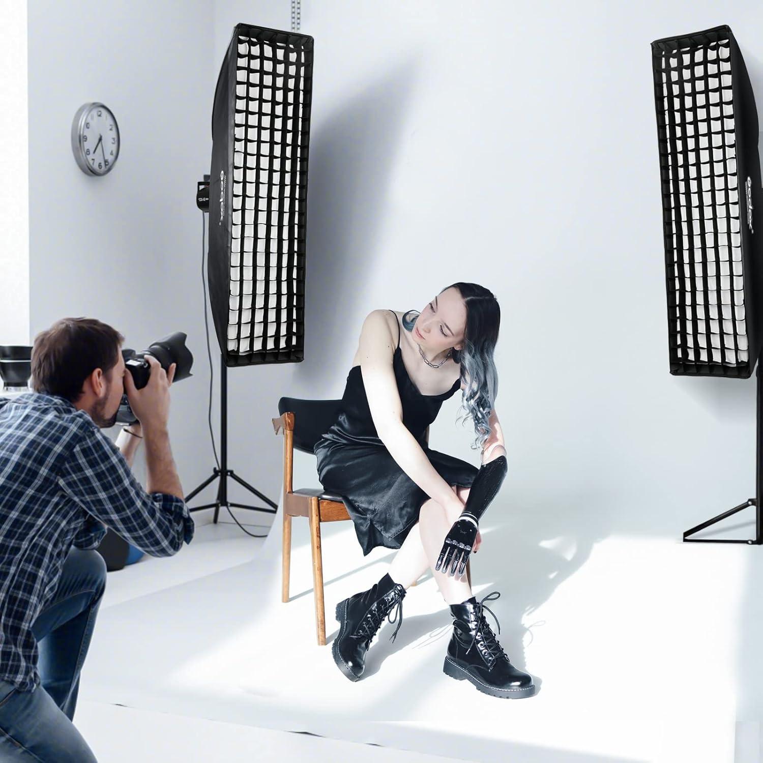 Softbox Godox 33 x 160 cm con Montura Bowens y Rejilla