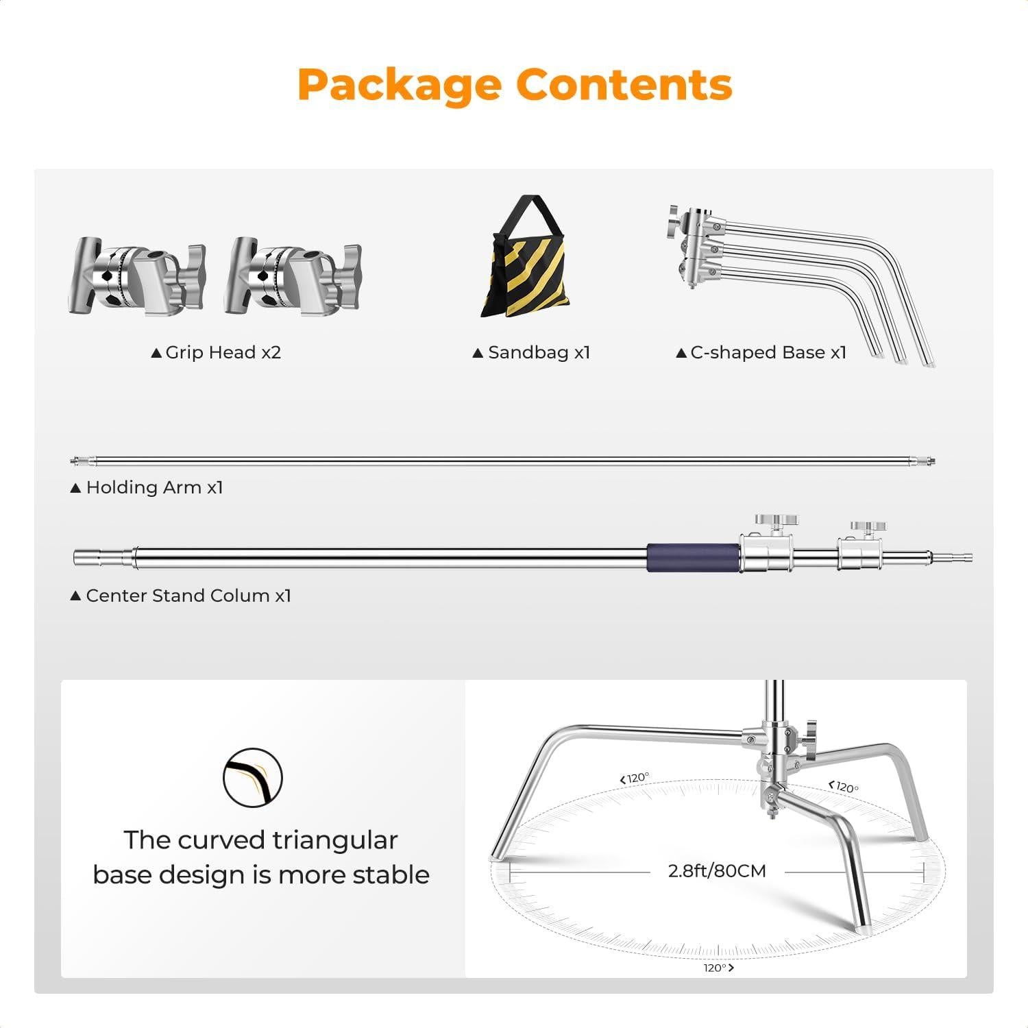Soporte de Luz Fotográfica K&F Concept 330cm Ajustable 20kg