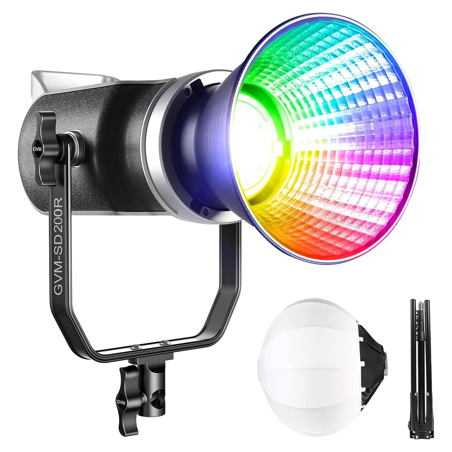 Kit de Luz de Video RGB GVM 200W LED Bi-Color con Softbox 66cm