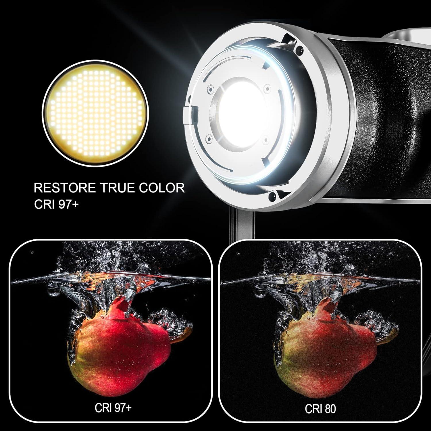 Kit de Luz de Video RGB GVM 200W LED Bi-Color con Softbox 66cm