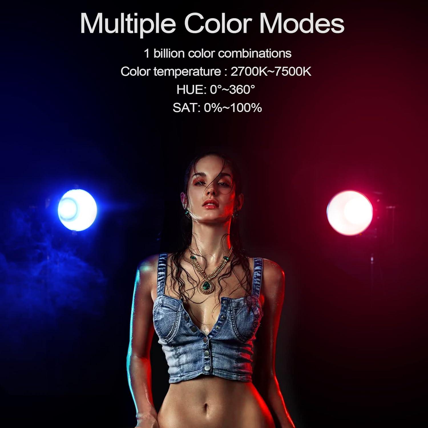 Kit de Luz de Video RGB GVM 200W LED Bi-Color con Softbox 66cm