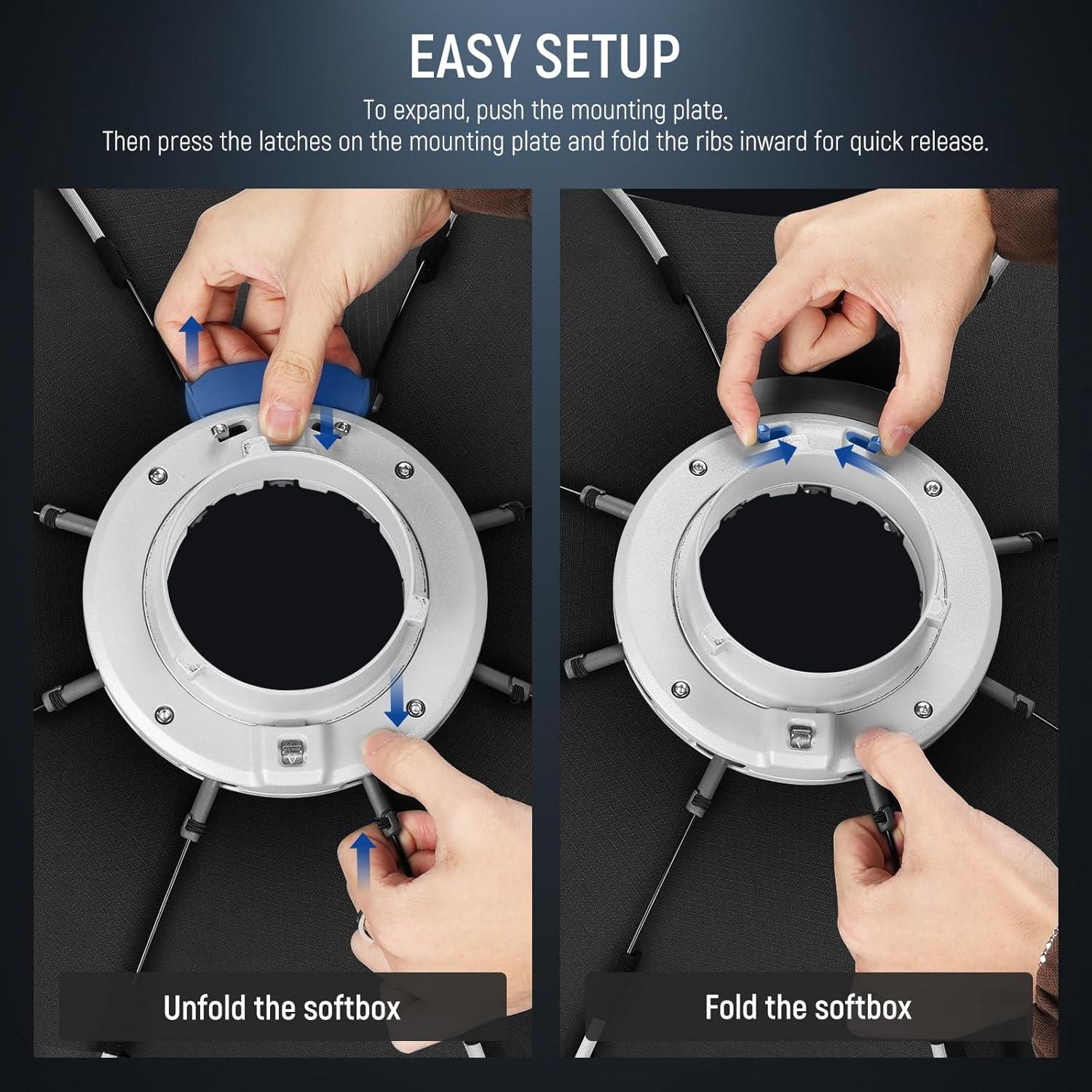 Softbox Octagonal 65cm NEEWER con Montura Bowens y Difusores