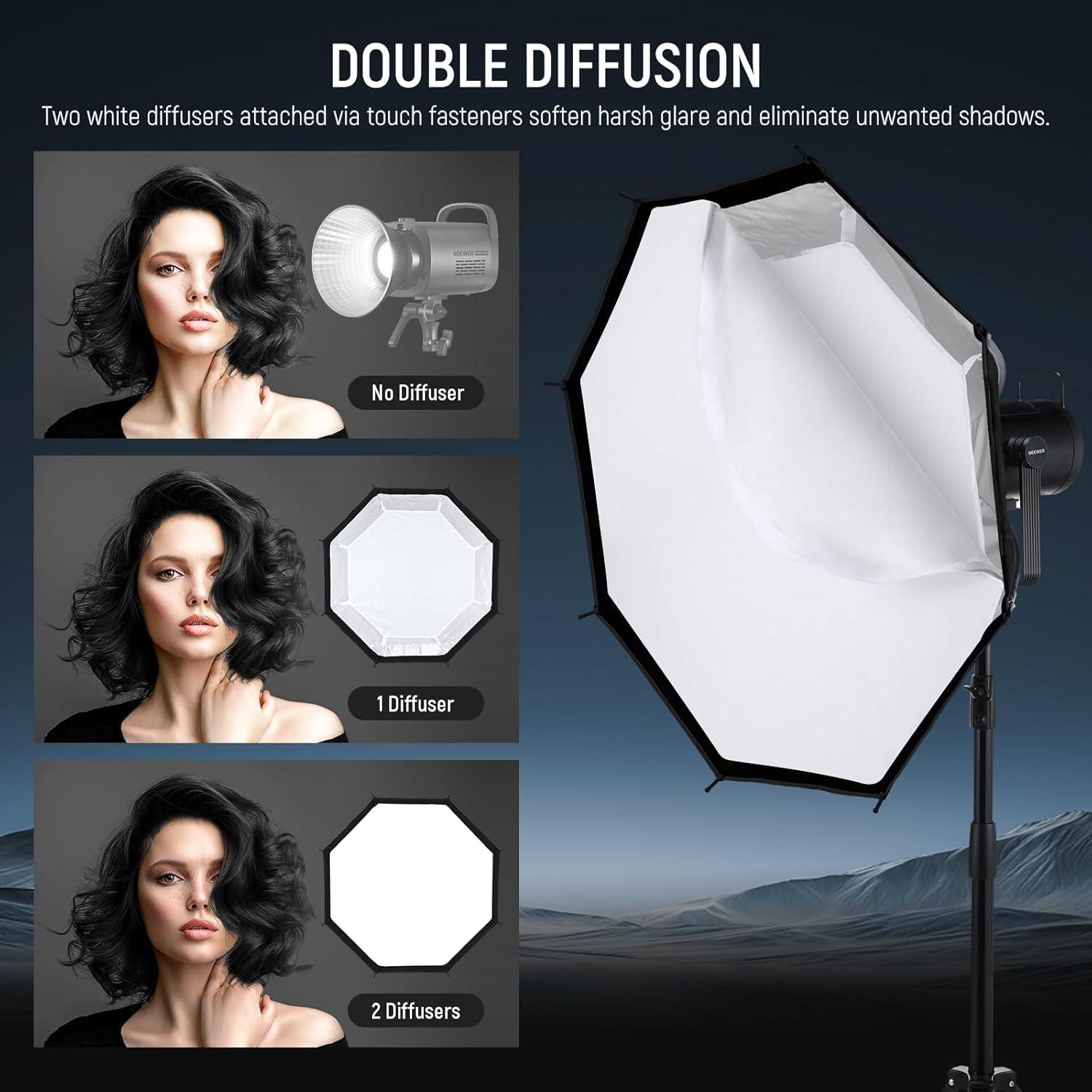 Softbox Octagonal 65cm NEEWER con Montura Bowens y Difusores
