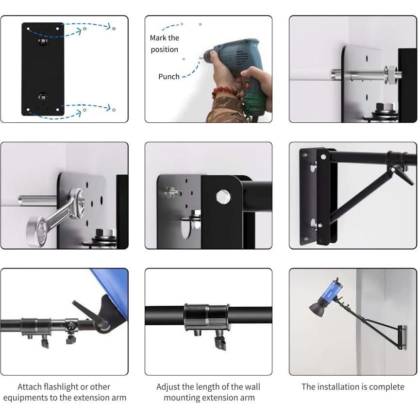 Brazo de Montaje en Pared Selens Ajustable 130cm para Cámara