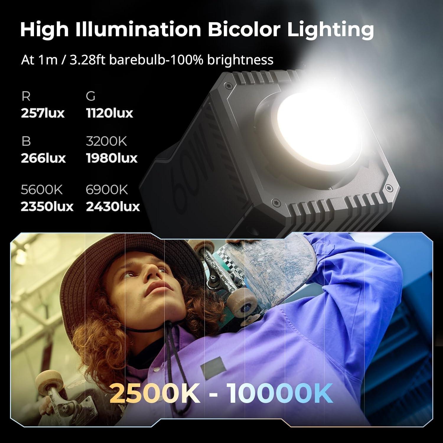 Luz LED RGB SmallRig RC 60C 2500-10000K Batería 49Wh