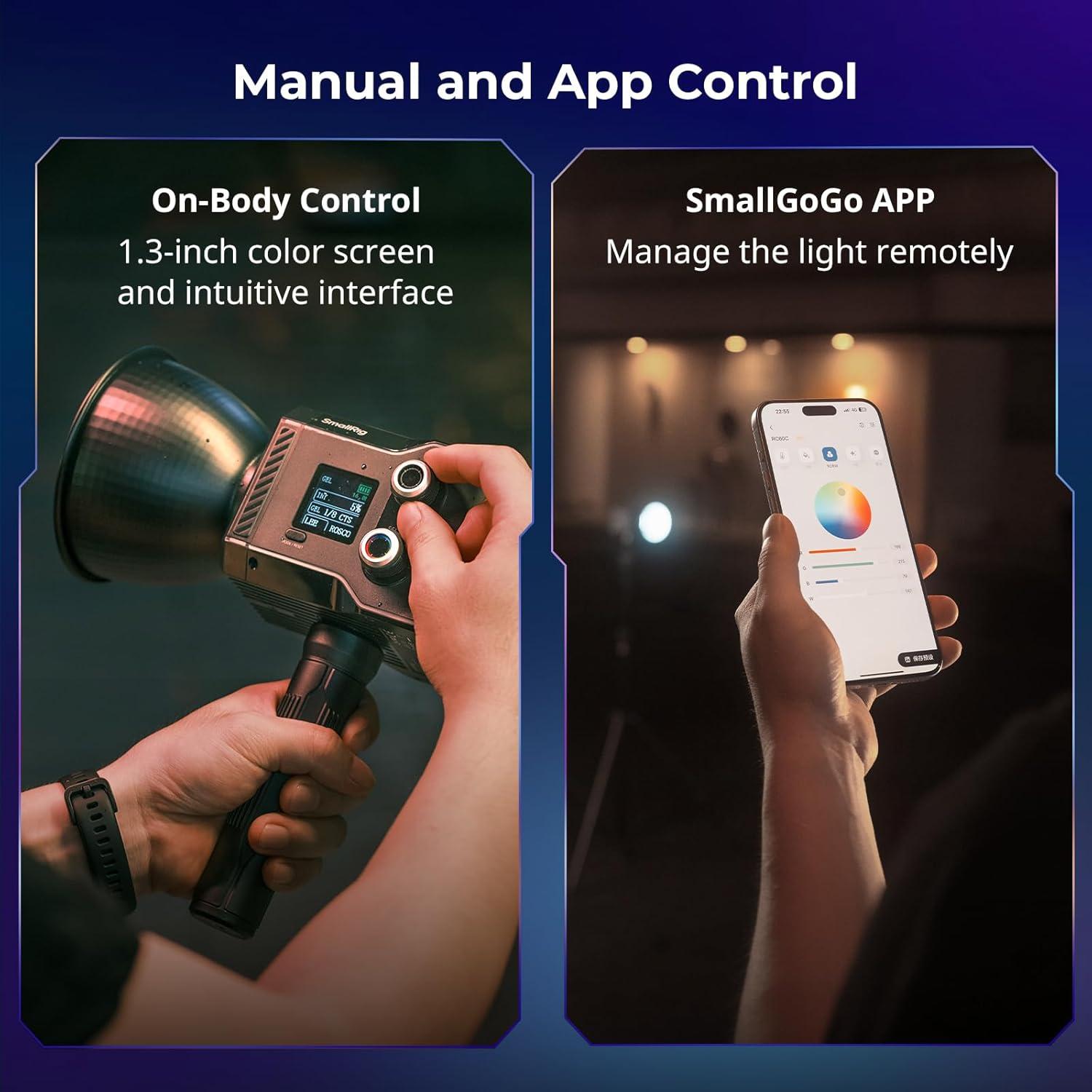 Luz LED RGB SmallRig RC 60C 2500-10000K Batería 49Wh