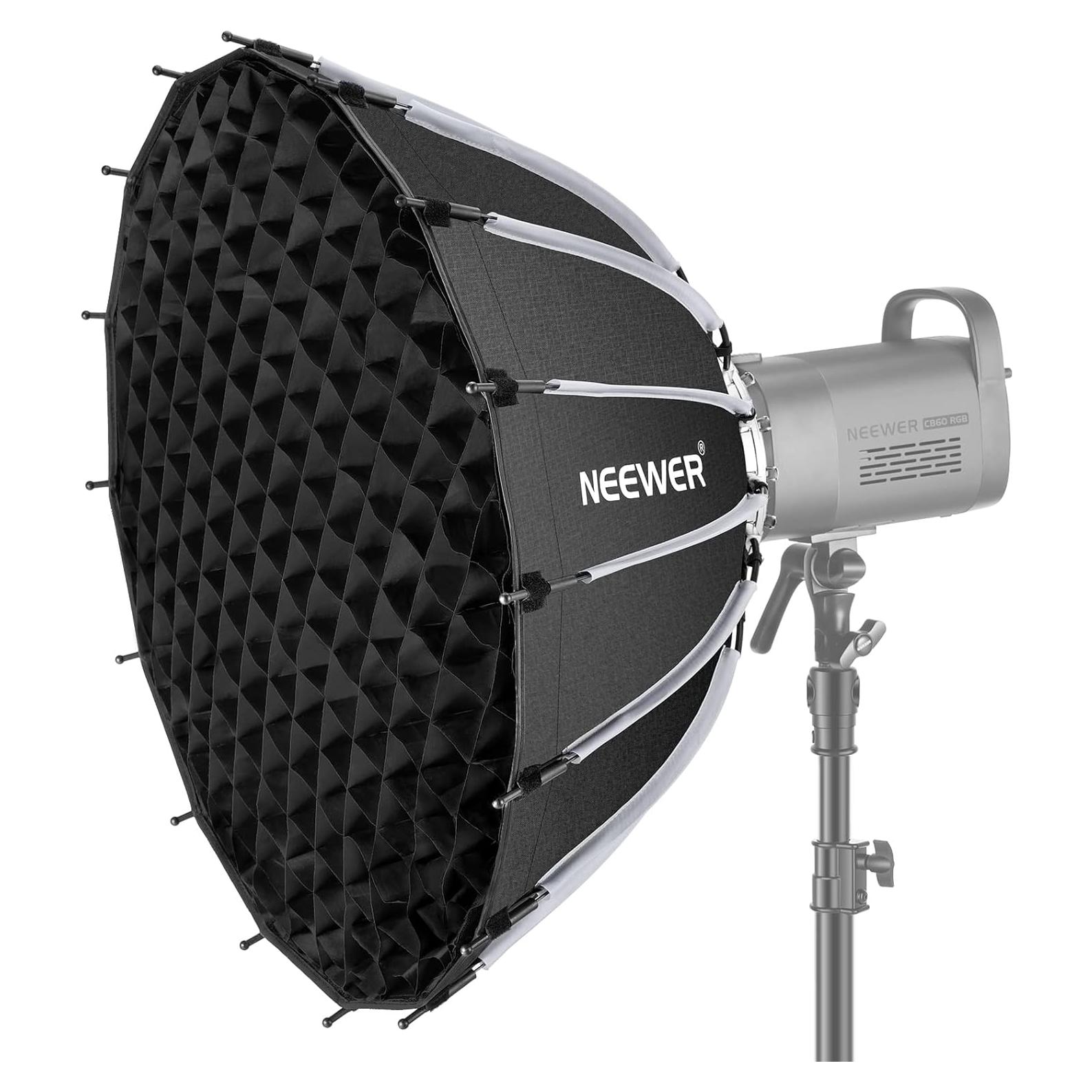 Softbox Parabólico NEEWER 65 cm con Difusores y Rejilla