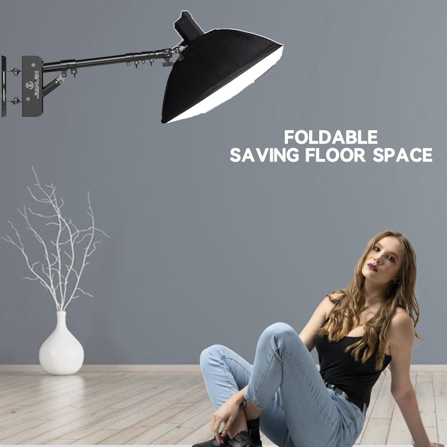 Brazo de Soporte Triangular de Pared JJ JIANJIN 110 cm para Luz de Anillo