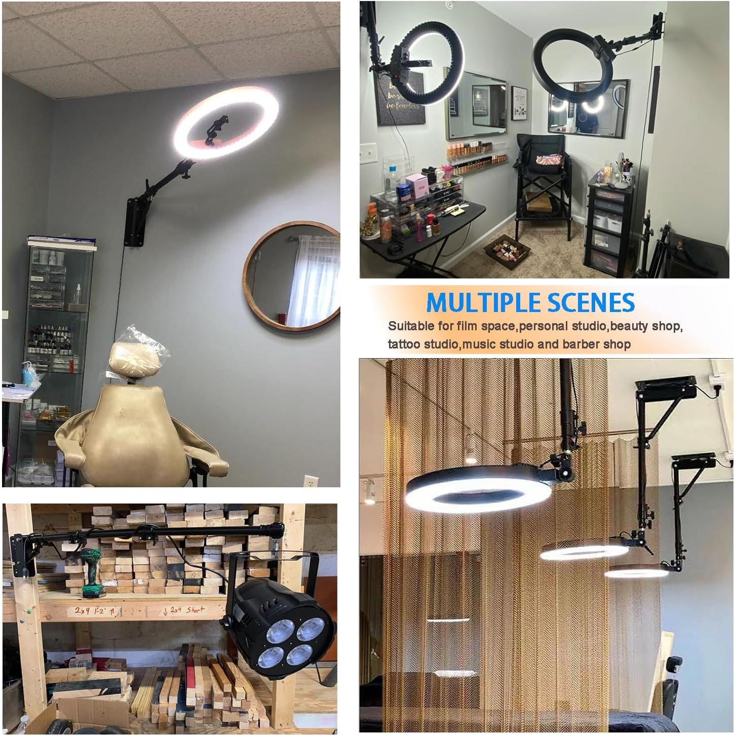 Brazo de Soporte Triangular de Pared JJ JIANJIN 110 cm para Luz de Anillo