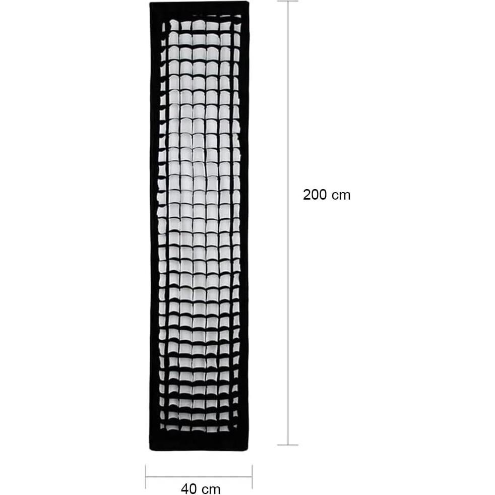 Softbox Rectangular Plegable 200x40cm Cámara Reflex con Rejilla