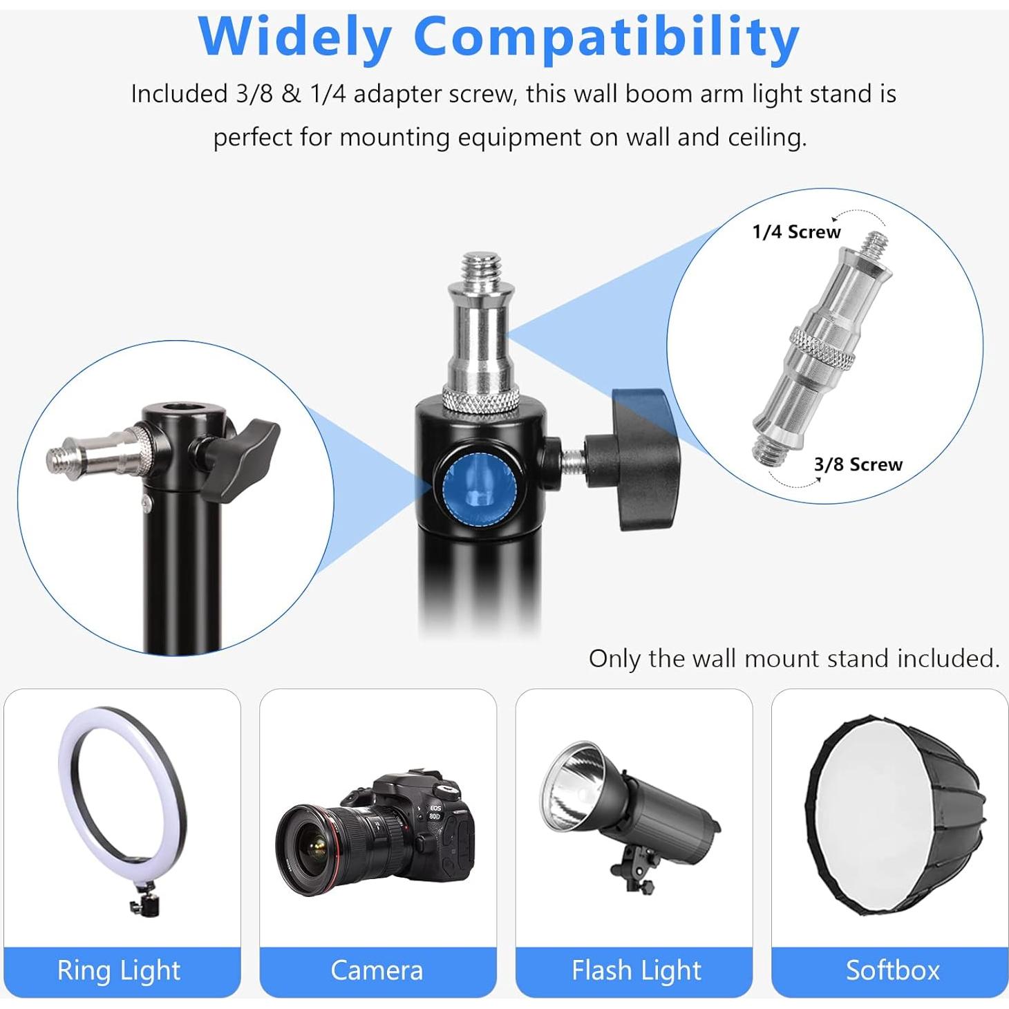 Soporte de Pared para Anillo de Luz MSKIRA 130cm Ajustable