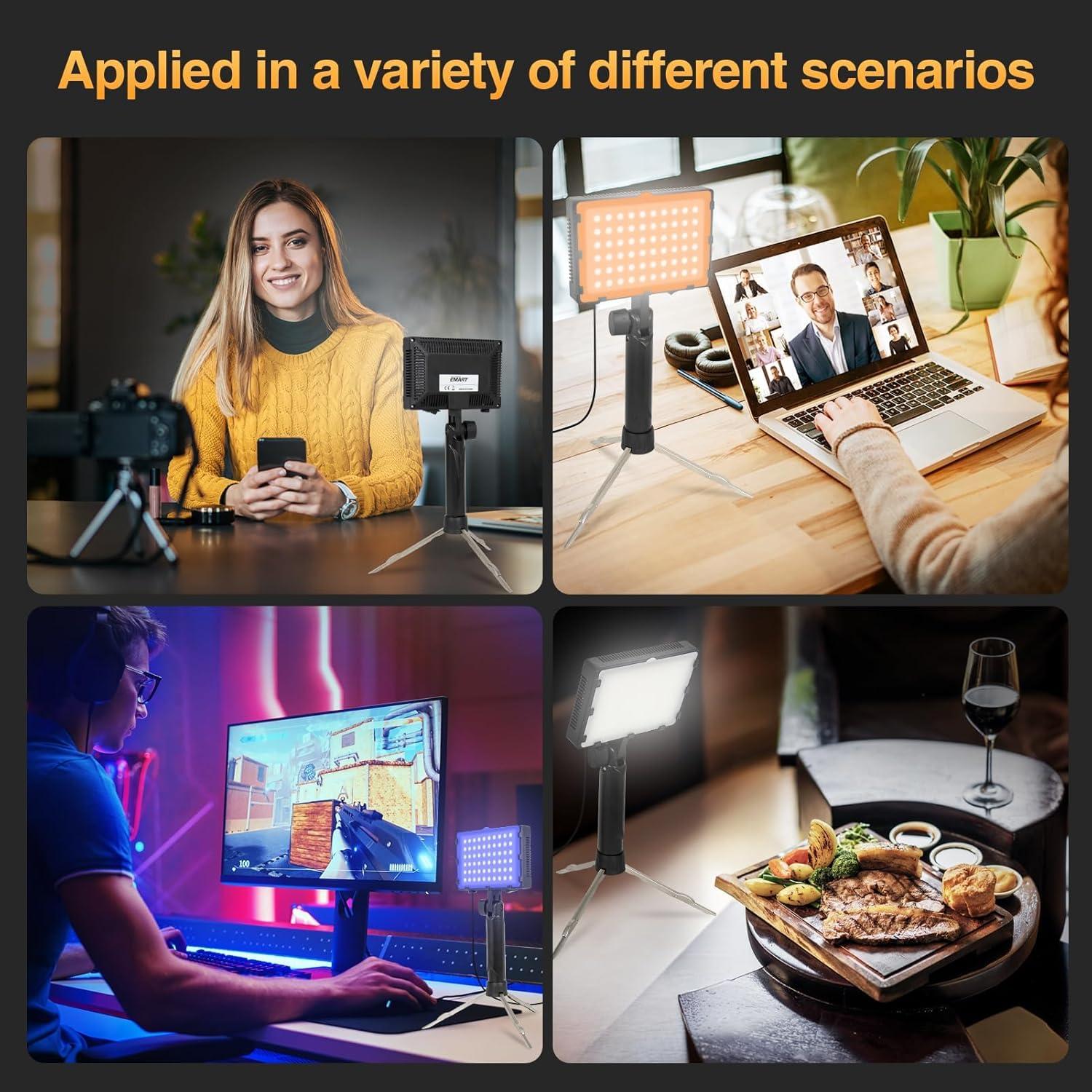 Kit de Iluminación Fotográfica Continua EMART 60 LEDs 1400 Lúmenes