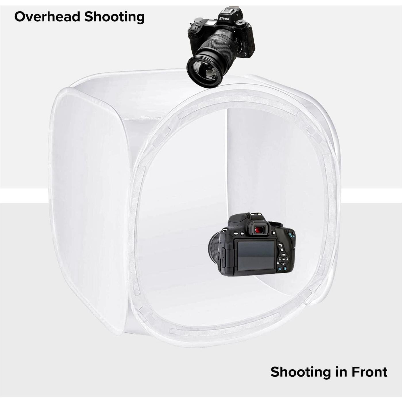 Julius Studio 40 x 40 inch (Extra Large) Cubic White Cube Photo Shooting Tent, Pop Up Light Box, Photoshooting Box with 4 Color Backdrop Background, White Black Blue Red, Diffusion Soft Box, JSAG875