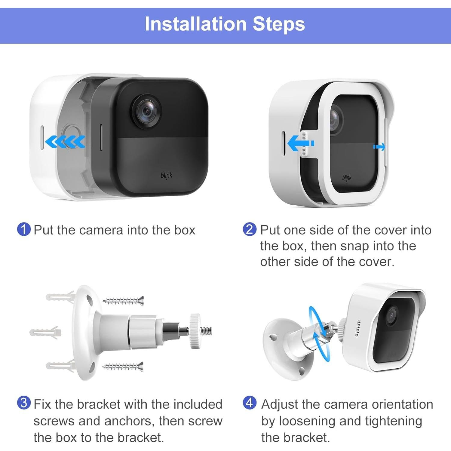 Soporte de Pared PEF para Blink Outdoor 4, Ajustable 360°