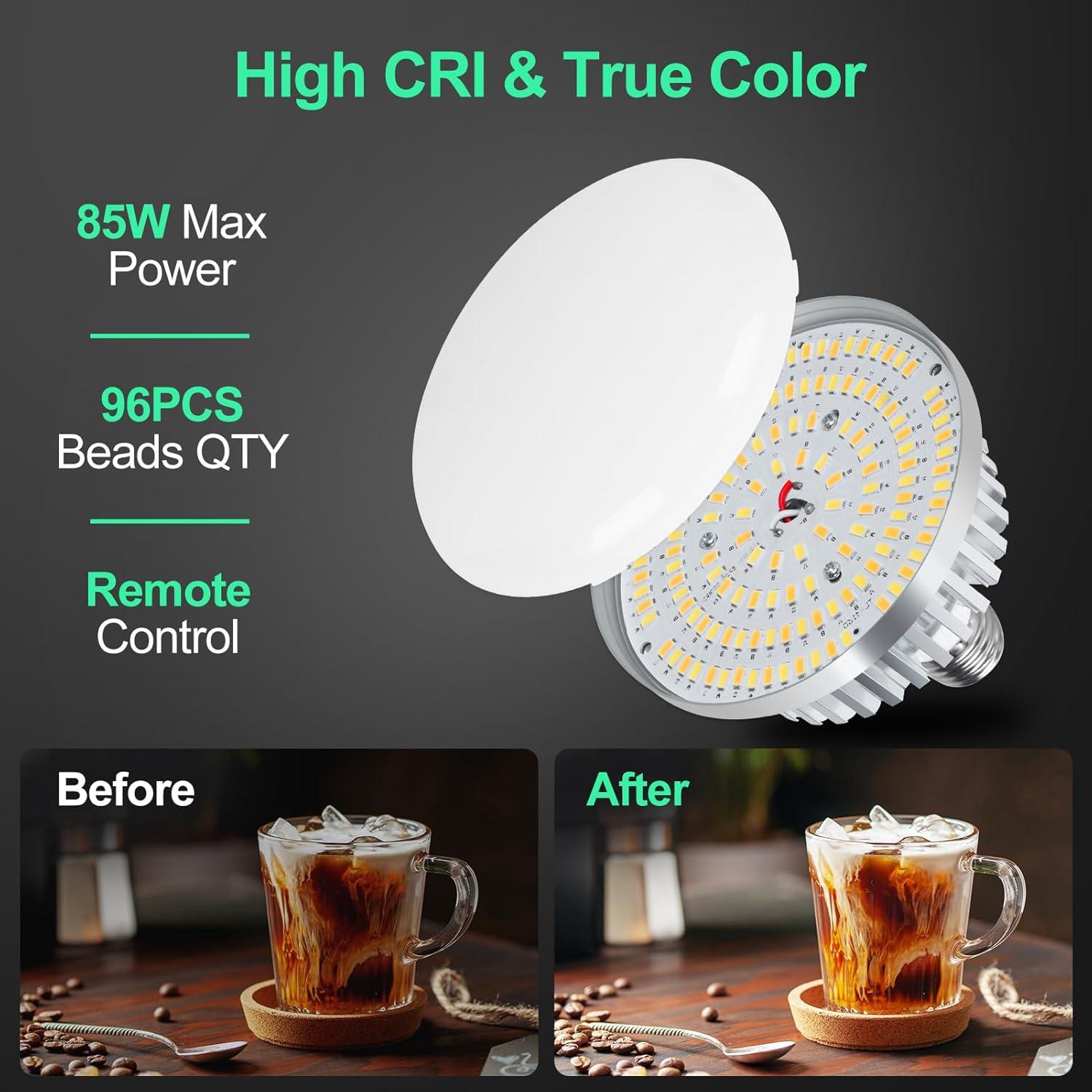 Softbox Photography Lighting Kit, Four-Legged 16"X16" Professional Softbox Lighting Kit with 85W 3000-6000K LED Bulbs & Remote, Studio Lights for Photography/Video Recording/Live Streaming