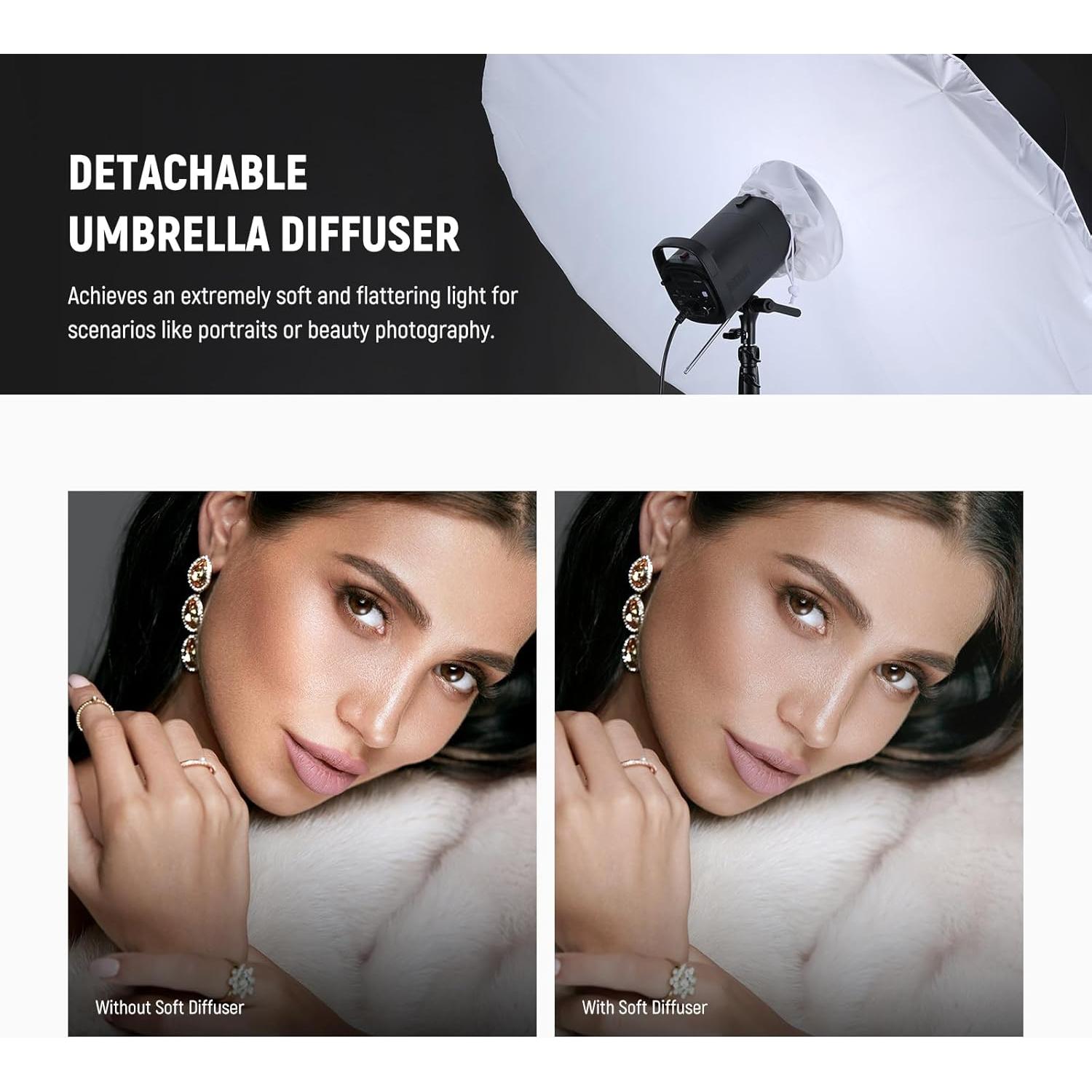 Paraguas Reflectante Parabólico NEEWER 165cm con Difusor