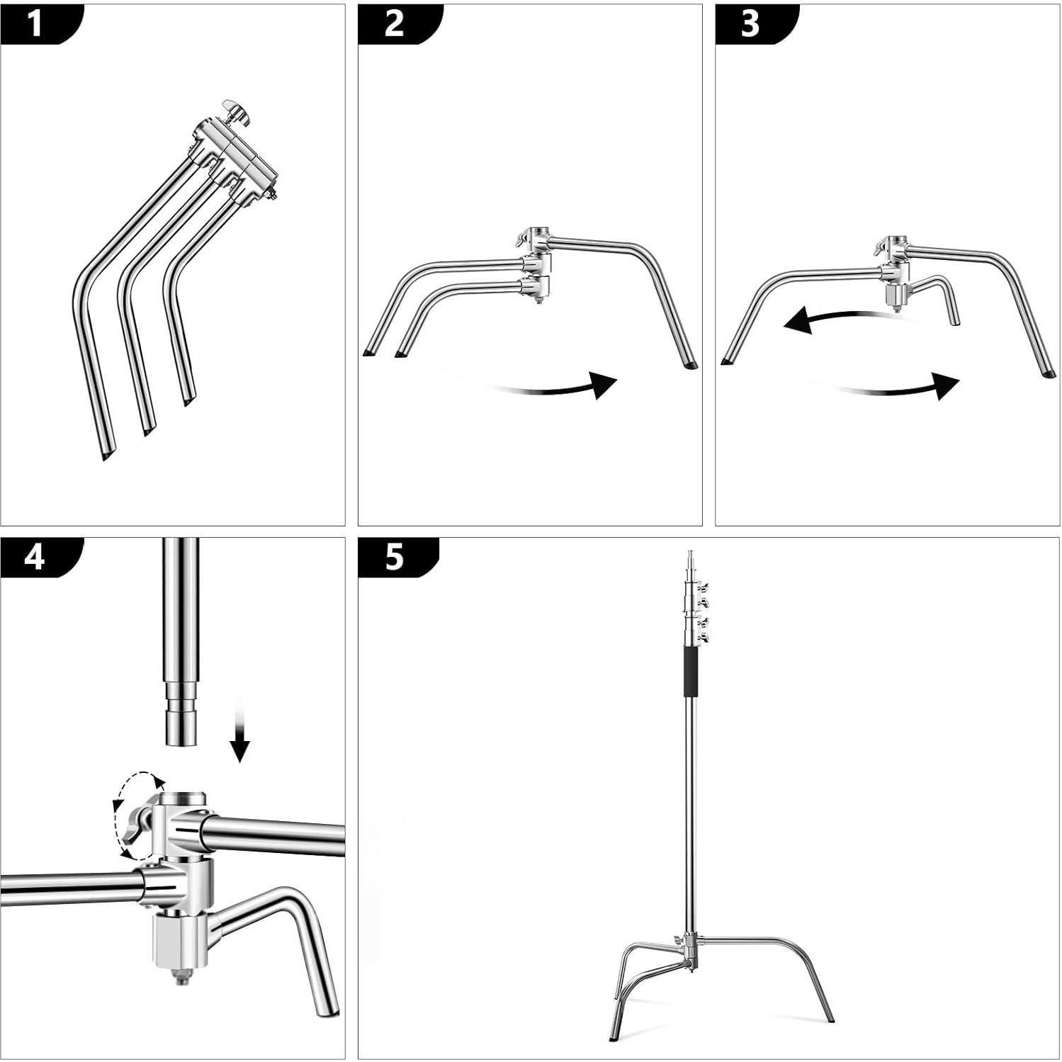 Soporte de Trípode Ajustable Hagibis C - Acero Inoxidable 3.2m
